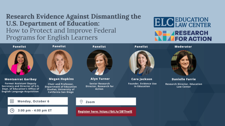 Research Evidence Against Dismantling the U.S. Education Department: How to Protect and Improve Programs for English Learners